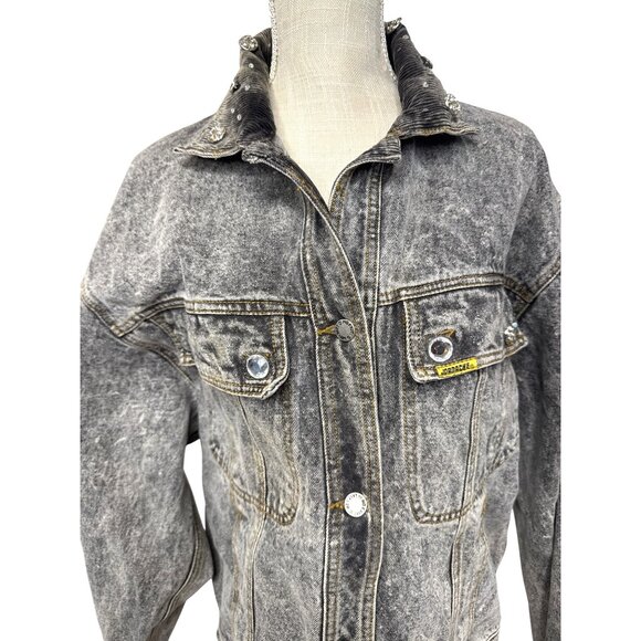 Vintage Retro Jordache Denim Jacket Embellished W/Rhinestones & Button Accents M - Picture 2 of 14